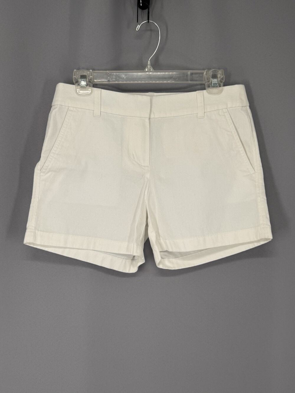 J.Crew Shorts Womens Size 2 White Solid Chinos Preppy Low Rise Casual City